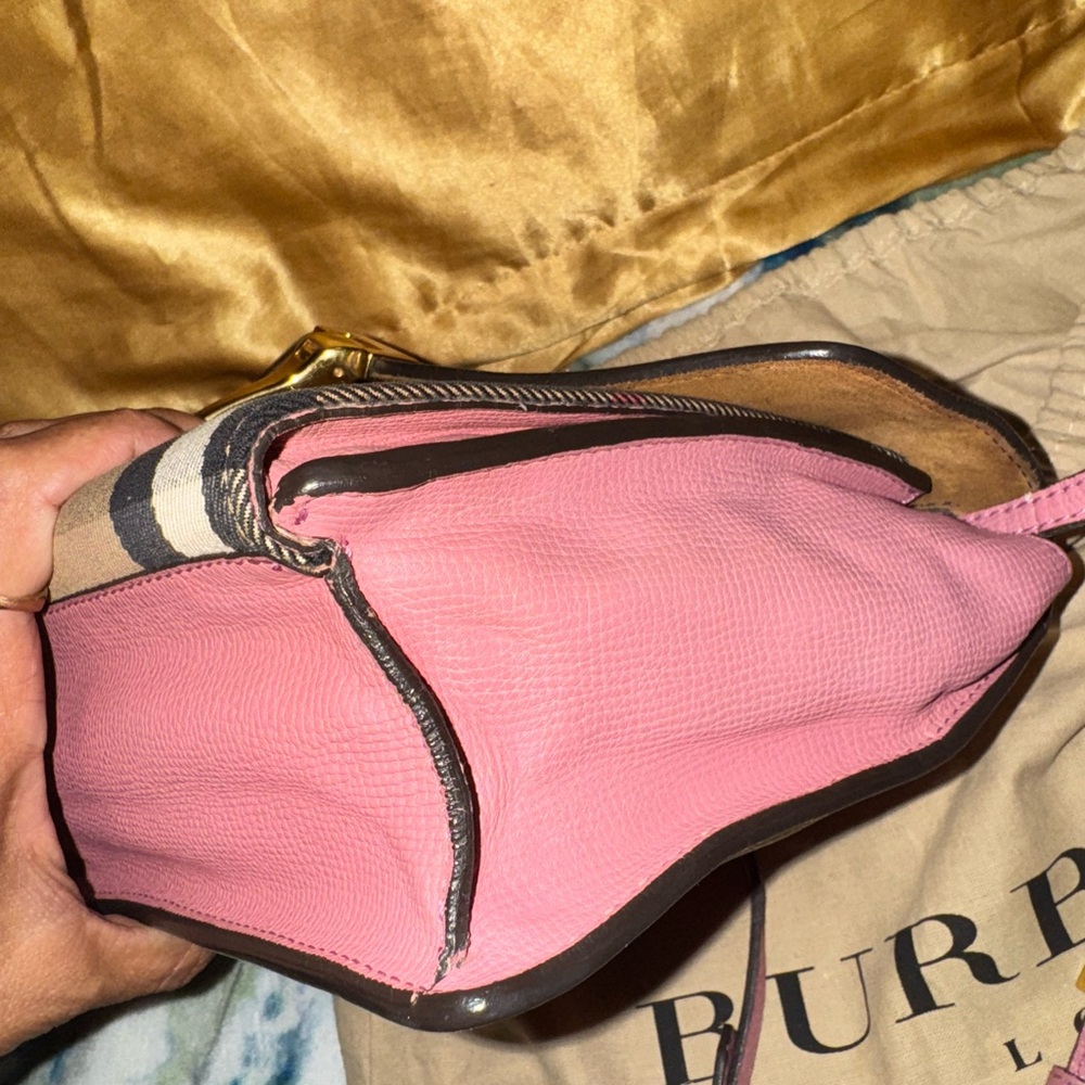 Burberry Pink and Tan Women's Bag - Picture 5 of 11